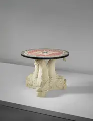 Serge Roche, Table, designed for the apartment of Ismael de la Serna, Granada, circa 1937, Scagliola, painted plaster, metal