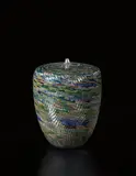 Yoichi Ohira, Unique vase, model no. 18, from the 'Foglie de Ninfee' series, 2005, Handblown glass canes with murrine, avventurina , granular and powder inserts with carved and polished surface