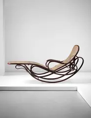 Rocking chaise longue, model no. 7500 by Gebrüder Thonet, 1880-1883, Stained bent beech, cane, sold Apr 2015
