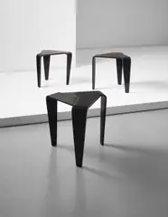 Marke Niskala, Prototype set of three stackable stools, from Casa Licitra Ponti, Milan, 1953, Painted laminated bent plywood