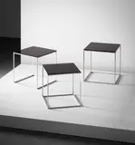 Set of three nesting tables, model no. PK 71 by Poul Kjærholm, designed 1957, produced 1957-1981, Acrylic, chromium-plated steel, sold Apr 2015