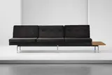 George Nelson, Three-seater sofa, from the 'modular system' series, circa 1955, Fabric, oak, stainless steel, steel