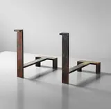 Jacques Quinet, Unique pair of large andirons, designed for the villa of Mr Gaudino, Martigues