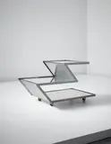 Gabriella Crespi, 'Z' drinks trolley, from the 'Unicum' series, 1972, Polished and brushed stainless steel, glass