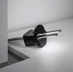 Yonel Lebovici, Prototype 'Fiche Mâle' lamp, 1977, Plastic, nickel-plated metal, metal