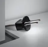 Yonel Lebovici, Prototype 'Fiche Mâle' lamp, 1977, Plastic, nickel-plated metal, metal