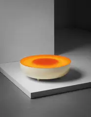 Maurice Calka, Rare 'Mandarine' illuminated coffee table, 1968, Acrylic, painted fibreglass, painted wood, neon light