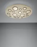 Arredoluce, Large ceiling light, circa 1950, Opaque glass, brass, painted metal