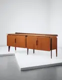 Ico Parisi, Unique sideboard, designed for the Rizzi family, Cantù, circa 1959, Teak, teak-veneered wood, brass