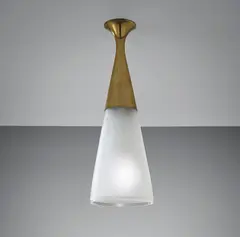 Max Ingrand, Ceiling light, circa 1959, Frosted glass, brass