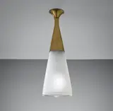 Max Ingrand, Ceiling light, circa 1959, Frosted glass, brass