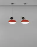 Pair of rare ceiling lights, model no. 2077 by Gino Sarfatti, circa 1954, Acrylic, brass, sold Apr 2015