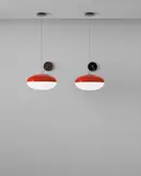 Pair of rare ceiling lights, model no. 2077 by Gino Sarfatti, circa 1954, Acrylic, brass, sold Apr 2015