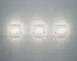 Set of three rare adjustable wall lights, model no. 184 by Gino Sarfatti, circa 1951, Acrylic, brass, sold Apr 2015