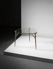 Max Ingrand, Coffee table, circa 1955, Glass, painted metal