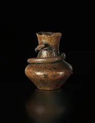 Jean Dunand, Early 'Snake' vase, circa 1907, Patinated bronze