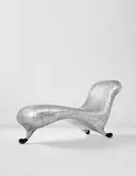 Marc Newson, Lockheed Lounge, circa 1990, Fibreglass-reinforced polyester resin core, blind-riveted sheet aluminium, rubber-coated polyester resin