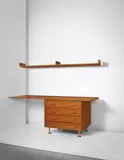 Gio Ponti, Unique drawers unit with desktop and wall-mounted shelf, designed for a Villa, Liguria