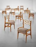 Gio Ponti, Set of ten dining chairs, from a Villa, Liguria