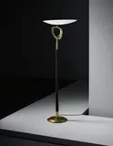 Max Ingrand, Rare standard lamp, circa 1959, Frosted glass, painted wood, tubular brass, brass