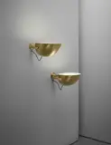 Palle Suenson, Pair of wall lights, designed for the offices at Aarhus Oil Factory A/S, circa 1940, Brass, frosted glass