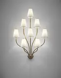 Rare 'Persan' eight-armed wall light by Jean Royere, circa 1950, Gold painted metal, paper shades, offered Oct 2015