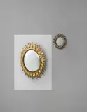 'Soleil à Pointes' mirror, model no. 3 by Line Vautrin, circa 1955, Talosel resin, coloured mirrored glass, convex mirrored glass, sold Oct 2015