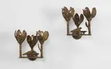 Pair of three-armed wall lights by Diego Giacometti, circa 1968, Gilt bronze, sold Oct 2015