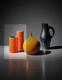 Georges Jouve, Cylinder and lidded box, circa 1955-1956, Glazed stoneware