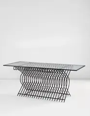 'Palm Beach' dining table by Mathieu Matégot, 1950, Painted iron, glass, offered Oct 2015