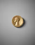 Portrait medallion (man in profile) by Alberto Giacometti, circa 1936, Bronze, sold Oct 2015
