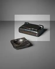 Lidded box by Alexandre Noll, 1947, Ebony, sold Oct 2015