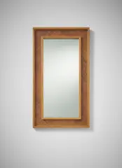 Jean Royere, Mirror, circa 1955, Oak, cane, mirrored glass