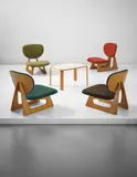 Junzo Sakakura, Set of four early lounge chairs, model no. 5016 and coffee table