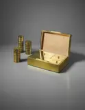 Gabriella Crespi, Large lidded box, match holder and cigarette lighter