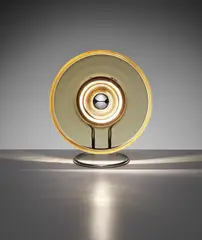 Pierre Cardin, Table lamp, 1968-1970, Coloured glass, chromium-plated metal, chromium-plated tubular metal