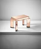 Gio Ponti, Rare low table, circa 1930, Coloured mirrored glass, ebonised wood, nickel-plated metal