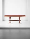 Ico Parisi, Unique dining table, designed for a villa, Como, 1953, Indian rosewood-veneered wood, rosewood, bianco statuario Carrara marble