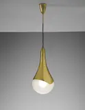 Max Ingrand, Ceiling light, model no. 1849, circa 1958, Brass, opaque glass