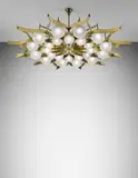 Monumental chandelier by Gio Ponti, circa 1965, Opaque glass, brass, sold Oct 2015