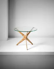 Side table by Ico Parisi, 1950, Walnut, glass, sold Oct 2015