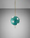 Oscar Torlasco, Ceiling lamp, model no. 553, circa 1958, Painted metal, brass, tubular brass