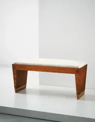 Rare bench by Gio Ponti, circa 1940, Fabric, rosewood-veneered wood, brass, sold Oct 2015