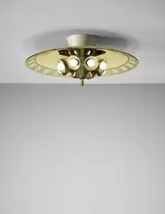 Ceiling light by Pietro Chiesa, 1940s, Coloured mirrored glass, brass, painted metal, sold Oct 2015