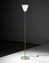 Standard lamp, model no. 2003 by Max Ingrand, 1950s, Glass, opaque glass, tubular brass, brass, sold Oct 2015