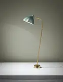 Lisa Johansson-Pape, Rare standard lamp, circa 1951, Brass, plastic covered tubular brass, tubular brass, perforated aluminium