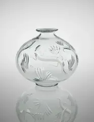 Vase by Ewald Dahlskog, 1930, Cut and polished clear glass, offered Oct 2015