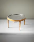 Estrid Ericson, Smoking table, model no. 2110, 1955, Engraved pewter, birch