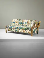 Daybed by Josef Frank, 1950s, Bamboo, cane, walnut, fabric, sold Oct 2015