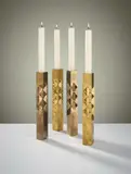 Pierre Forsell, Set of four candlesticks, 1960s, Brass
